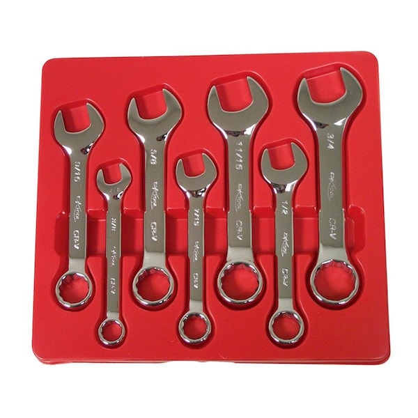 K-Tool International Hi Polish SAE Shrt Cmbo Wrench Set, 7pcs. KTI-41200 - main